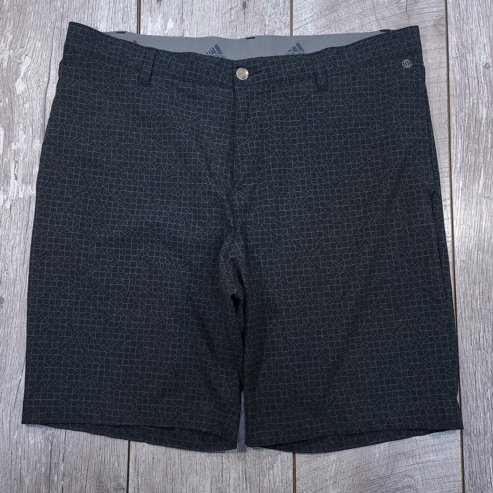 Adidas Golf Shorts Mens Size 34 Black Geometric Print Primegreen Performance